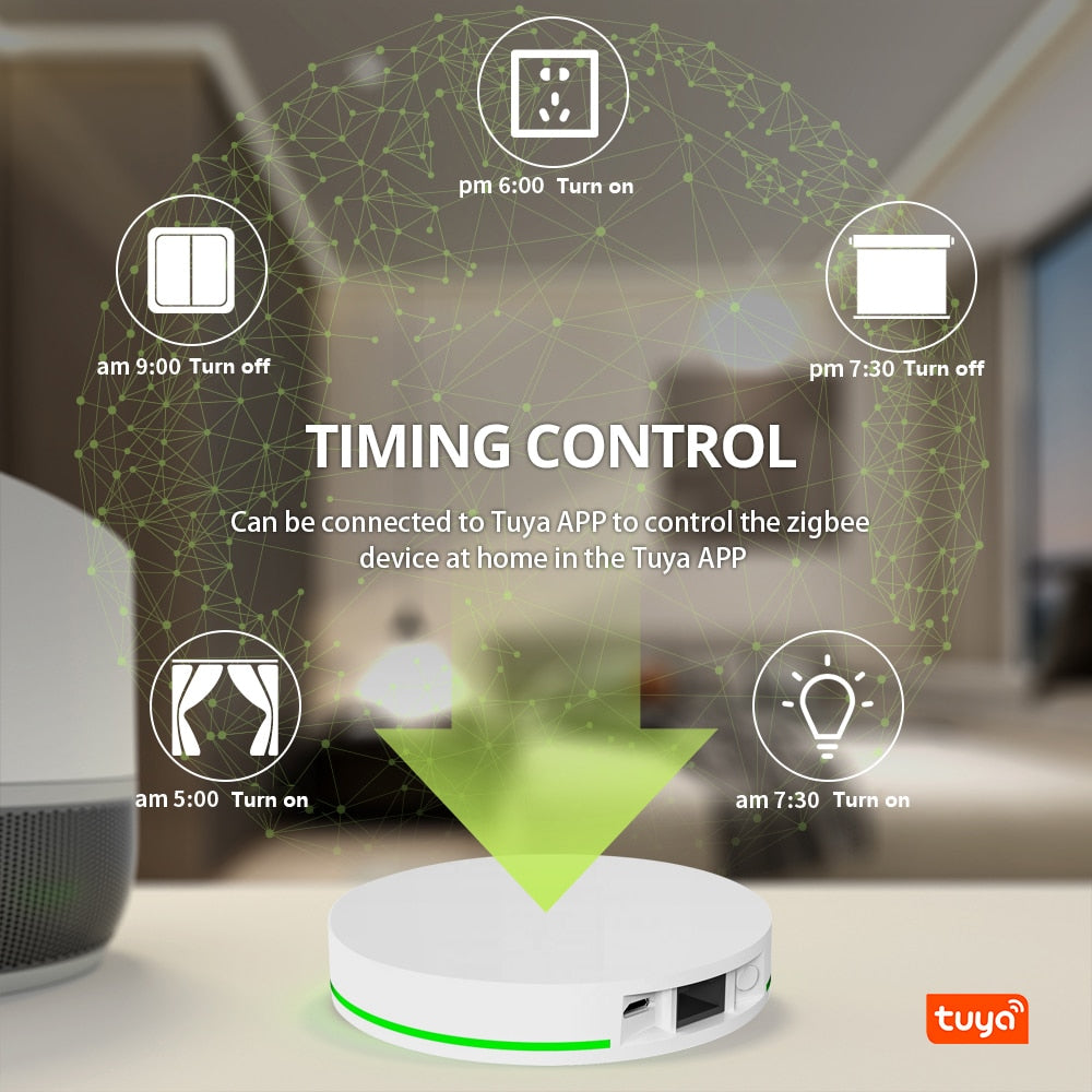 Smart Life Zigbee Hub and Gateway | Compatible with Alexa and Google Home,  Smart Home Gadgets Powered by SmartLife and Zigbee (NOT WiFi) and Tuya Apps